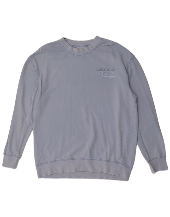 Adidas Mens Sweatshirt Jumper Large Blue Cotton