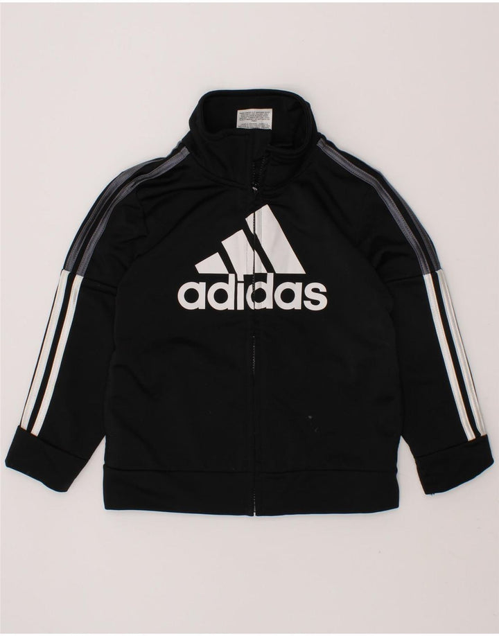 ADIDAS Baby Boys Graphic Tracksuit Top Jacket 18-24 Months Black Polyester Vintage Adidas and Second-Hand Adidas from Messina Hembry 
