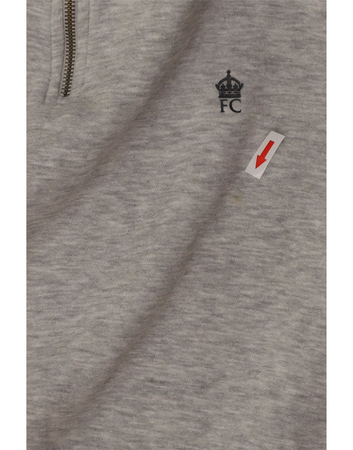 FRENCH CONNECTION Mens Zip Neck Sweatshirt Jumper Small Grey Flecked