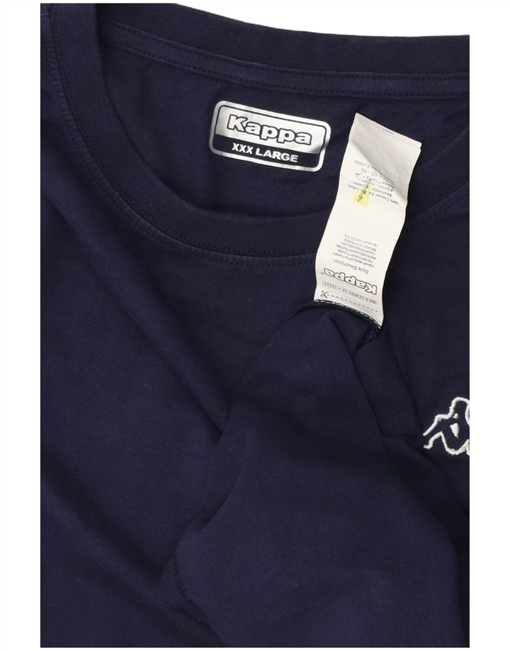 Kappa Mens T-Shirt Top 3XL Navy Blue Cotton