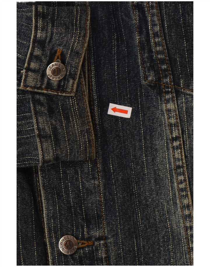 Vintage Mens Denim Jacket UK 44 2XL Navy Blue Cotton
