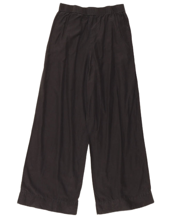 Cos Womens Wide Leg Casual Trousers W30 L30 Black Cotton