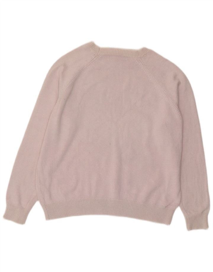 Marks & Spencer Womens Boat Neck Jumper Sweater UK 14 Medium Pink Cotton