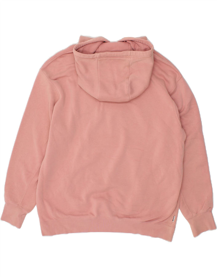 NIKE Womens Longline Oversized Graphic Hoodie Jumper UK 14 Medium Pink Vintage Nike and Second-Hand Nike from Messina Hembry 