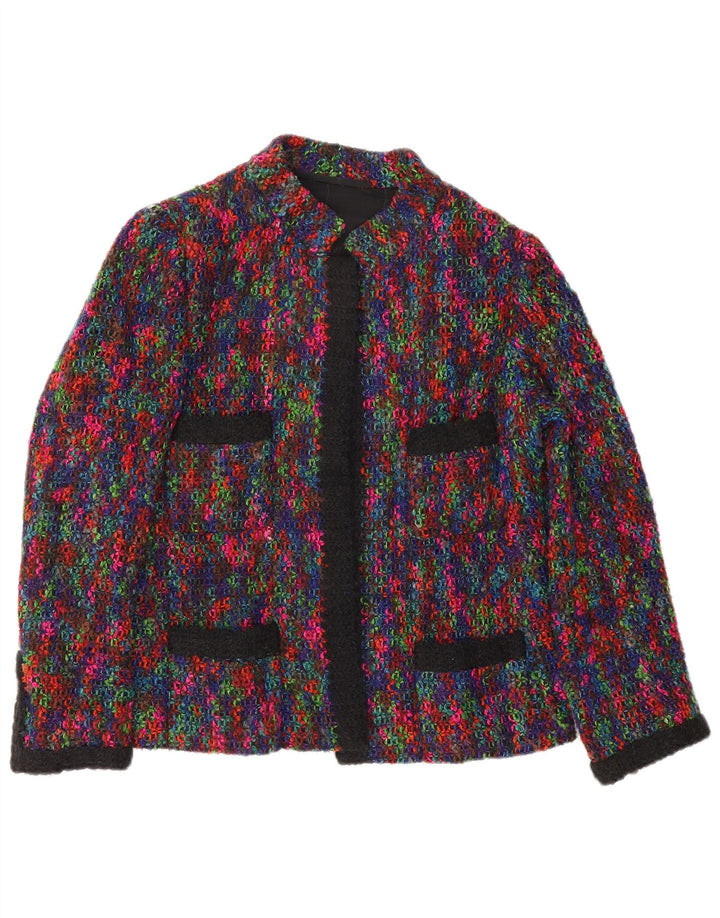 Vintage Womens Knit Blazer Jacket UK 14 Medium Multicoloured Flecked