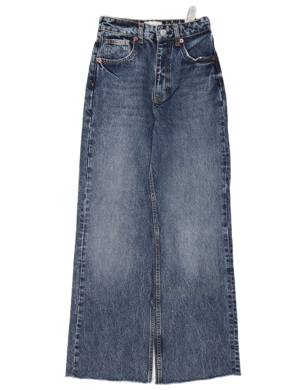 Zara Womens Wide Leg Jeans EU 34 2XS W24 L29 Blue Cotton