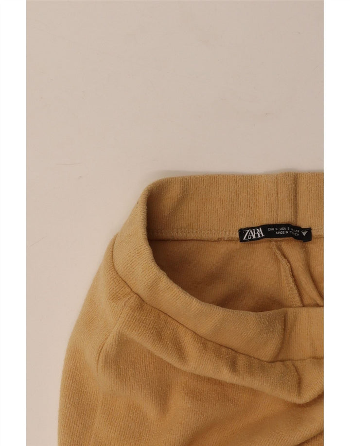 ZARA Womens Tracksuit Trousers UK 8 Small  Beige