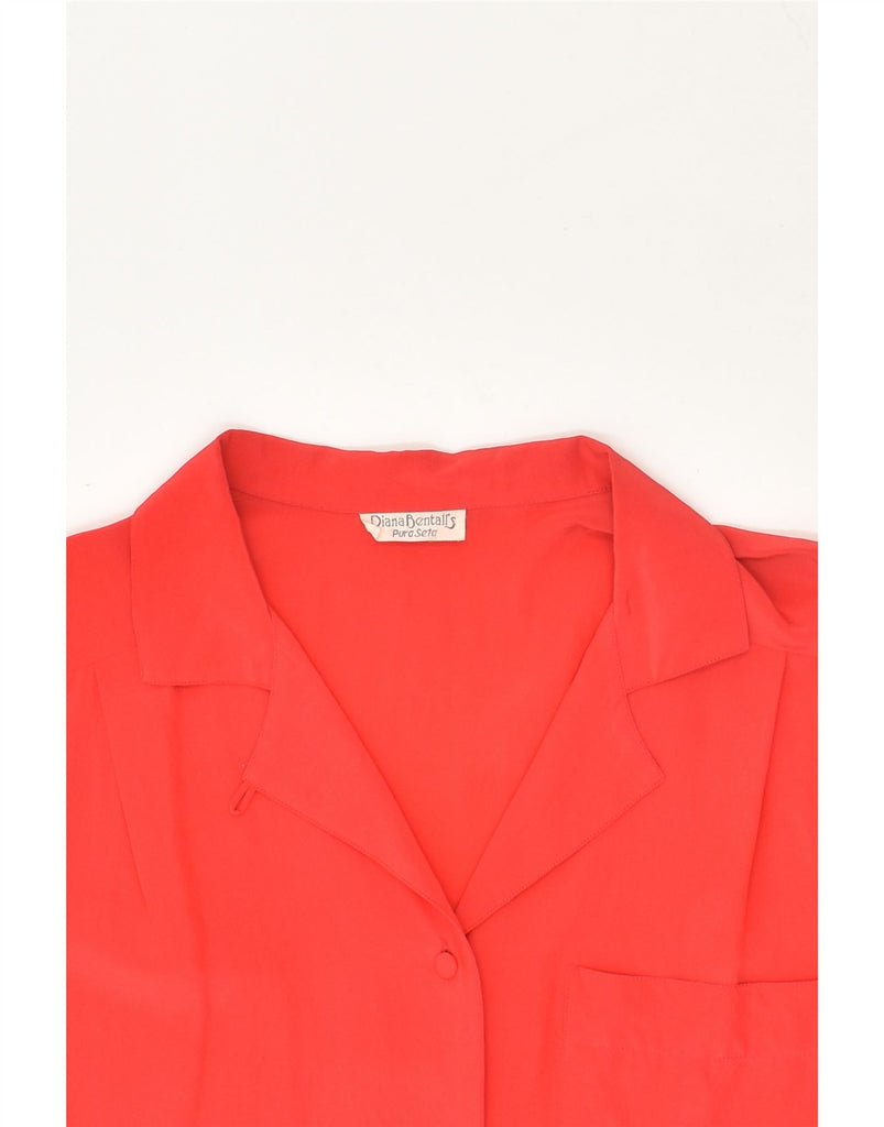 DIANA BENTALLS Womens Short Sleeve Shirt Blouse UK 14 Large Red Silk | Vintage Diana Bentalls | Thrift | Second-Hand Diana Bentalls | Used Clothing | Messina Hembry 