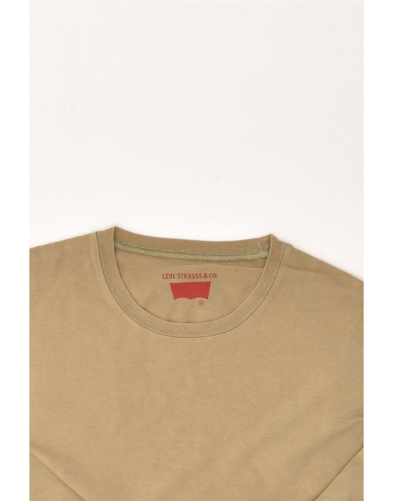 LEVI'S Mens Slim Fit T-Shirt Top XL Khaki Cotton | Vintage Levi's | Thrift | Second-Hand Levi's | Used Clothing | Messina Hembry 