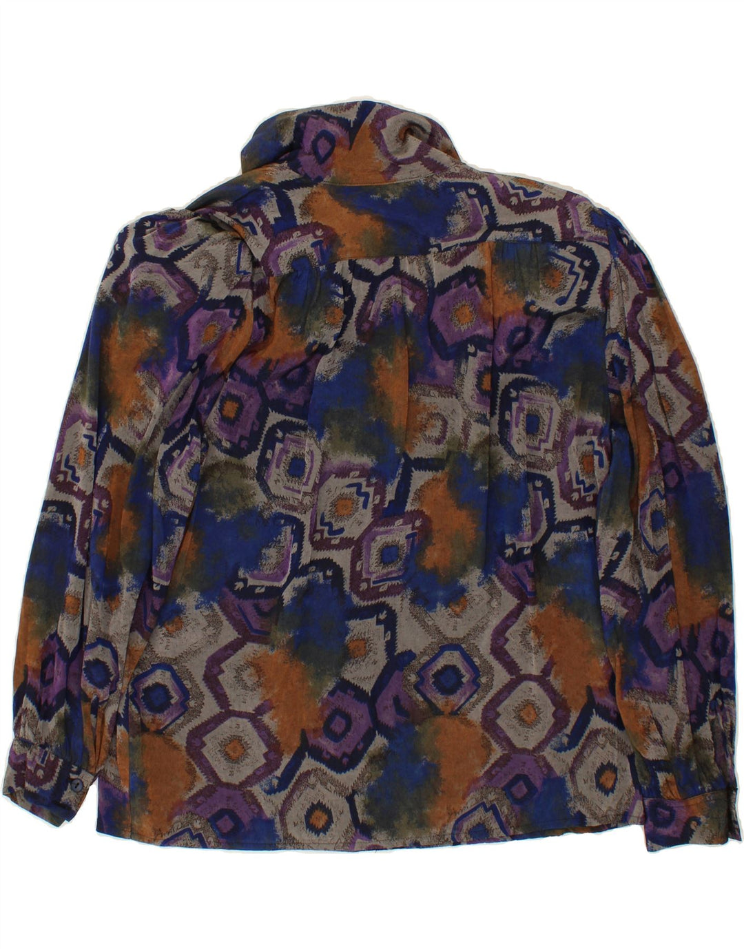 LINDA'S Womens Front Tie Shirt Blouse UK 16 Large Multicoloured Viscose Vintage Linda's and Second-Hand Linda's from Messina Hembry 