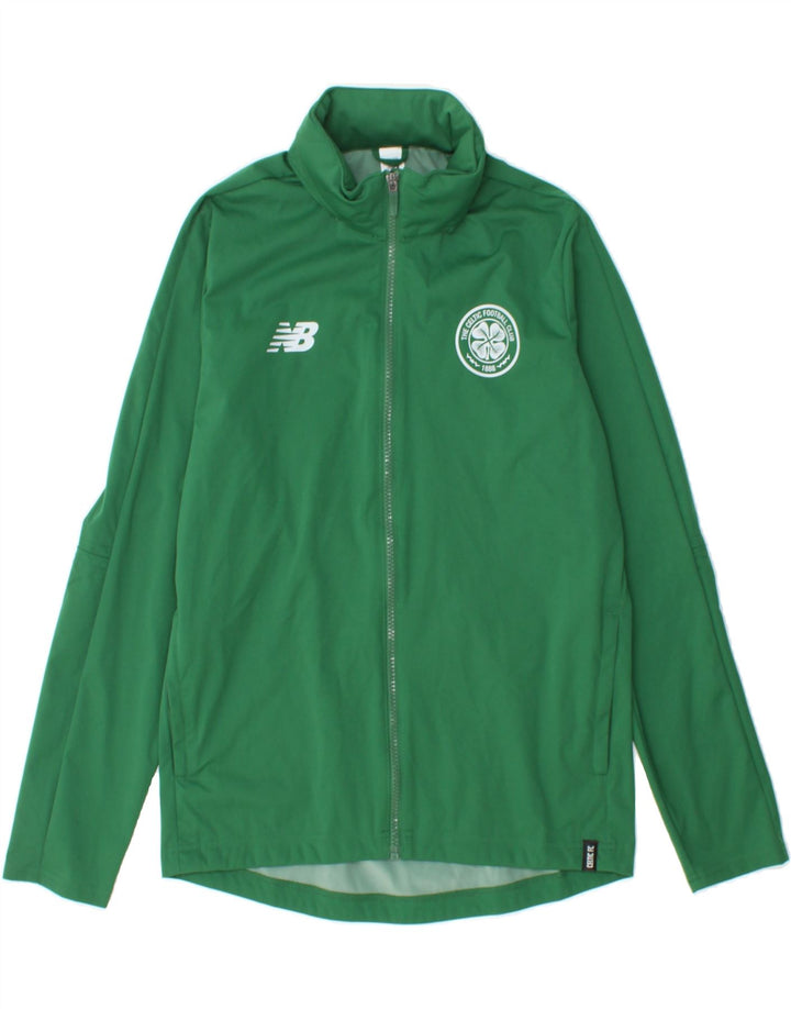 NEW BALANCE Boys Hooded Rain Jacket 13-14 Years XL Green Polyester Vintage New Balance and Second-Hand New Balance from Messina Hembry 