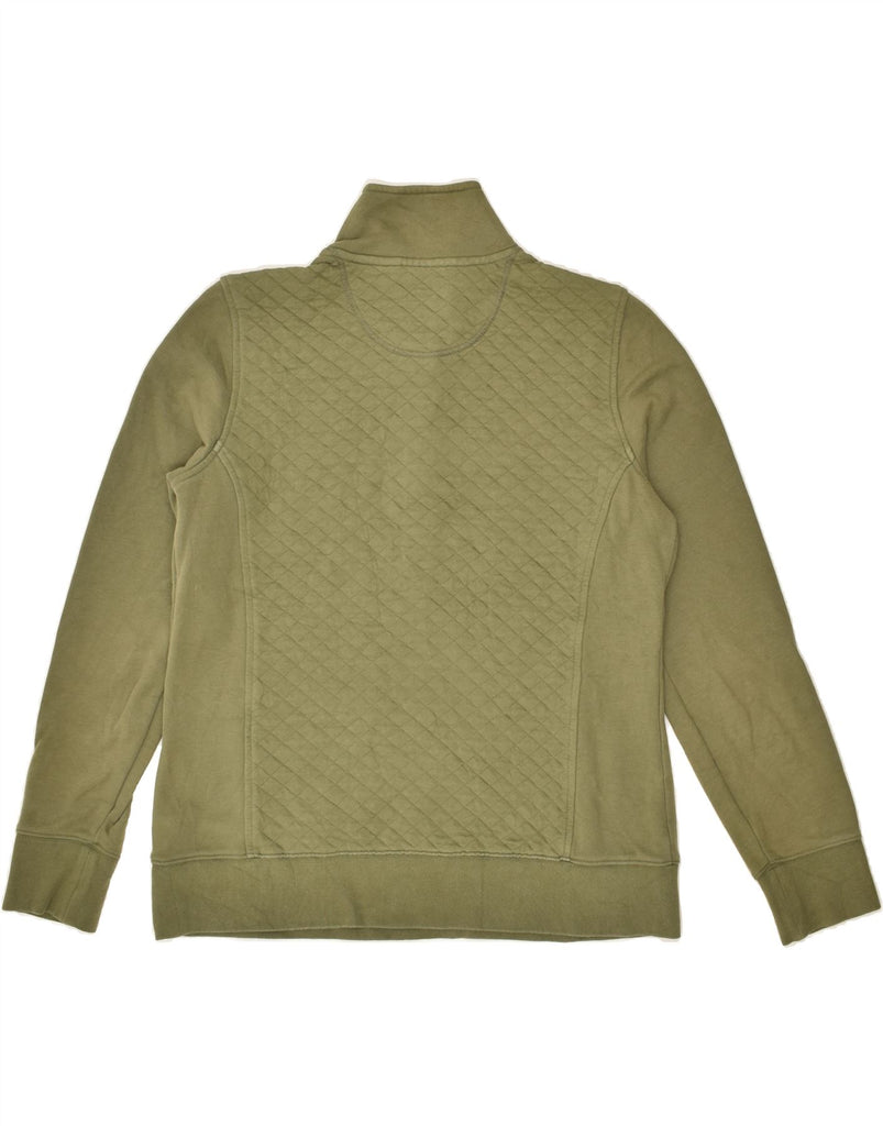 L.L.BEAN Mens Zip Neck Sweatshirt Jumper Medium Khaki Cotton | Vintage L.L.Bean | Thrift | Second-Hand L.L.Bean | Used Clothing | Messina Hembry 