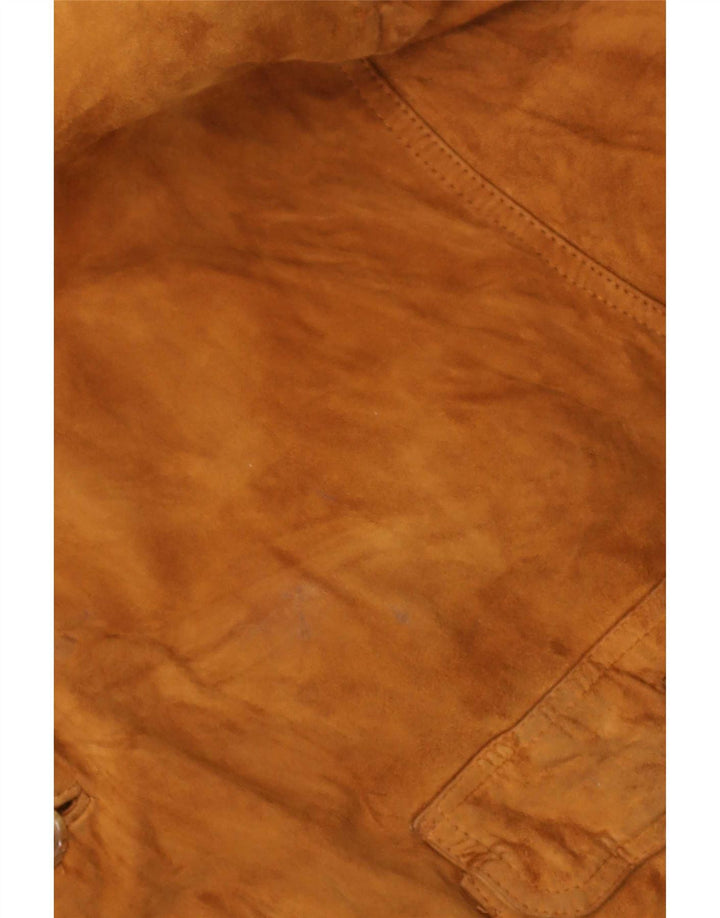 Evolution Mens Suede Bomber Jacket UK 44 2XL Beige Leather