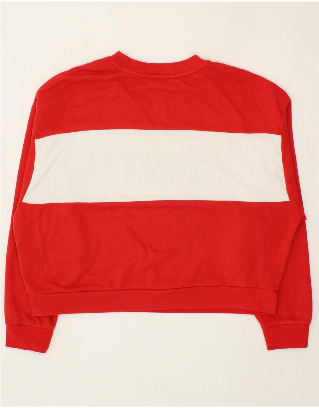LEVI'S Womens Oversized Sweatshirt Jumper UK 14 Medium Red Colourblock Vintage Levi's and Second-Hand Levi's from Messina Hembry 