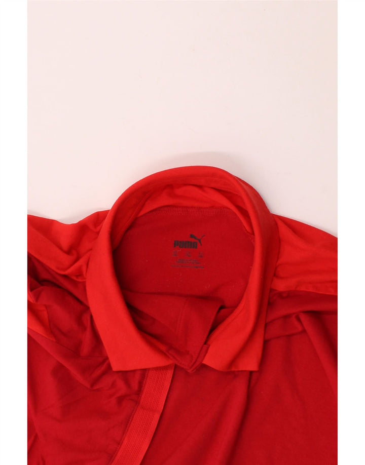 PUMA Mens Polo Shirt 2XL Red Colourblock Vintage Puma and Second-Hand Puma from Messina Hembry 