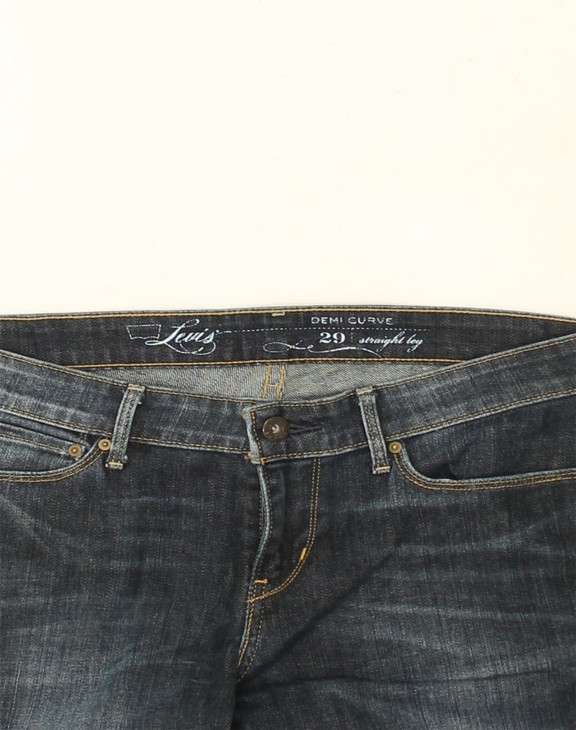 LEVI'S Womens Demi Curve Straight Jeans W32 L32 Navy Blue Cotton | Vintage Levi's | Thrift | Second-Hand Levi's | Used Clothing | Messina Hembry 