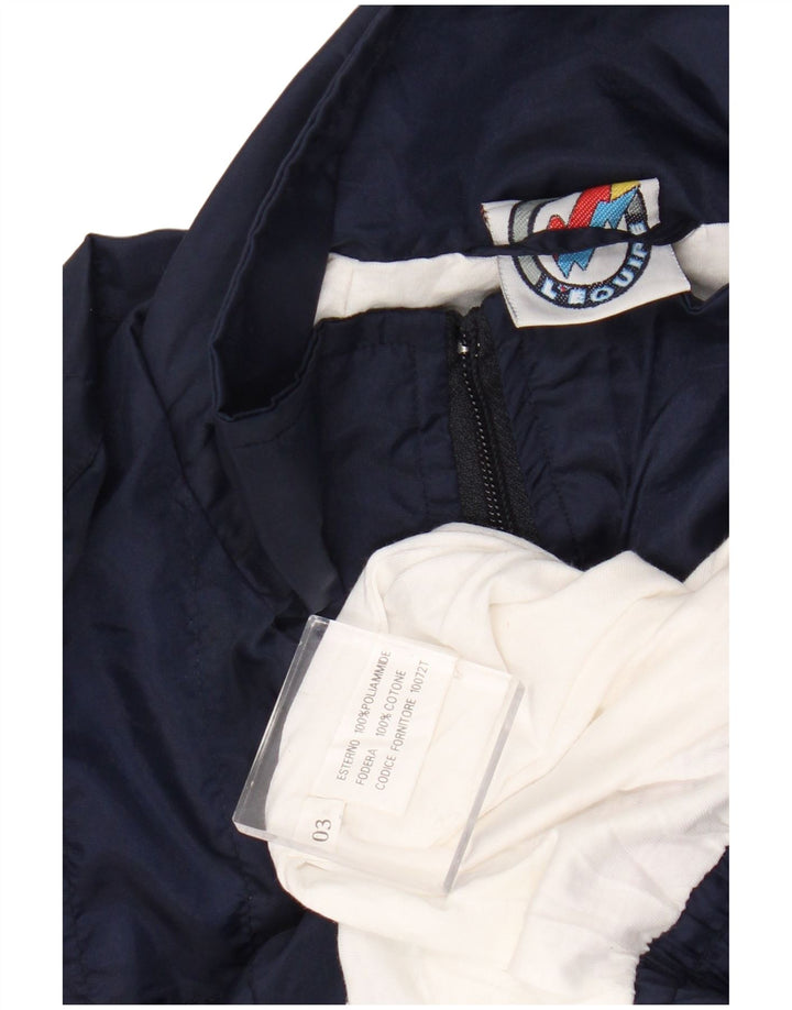 L'Equipe Mens Tracksuit Top Jacket XL Navy Blue Colourblock Polyamide