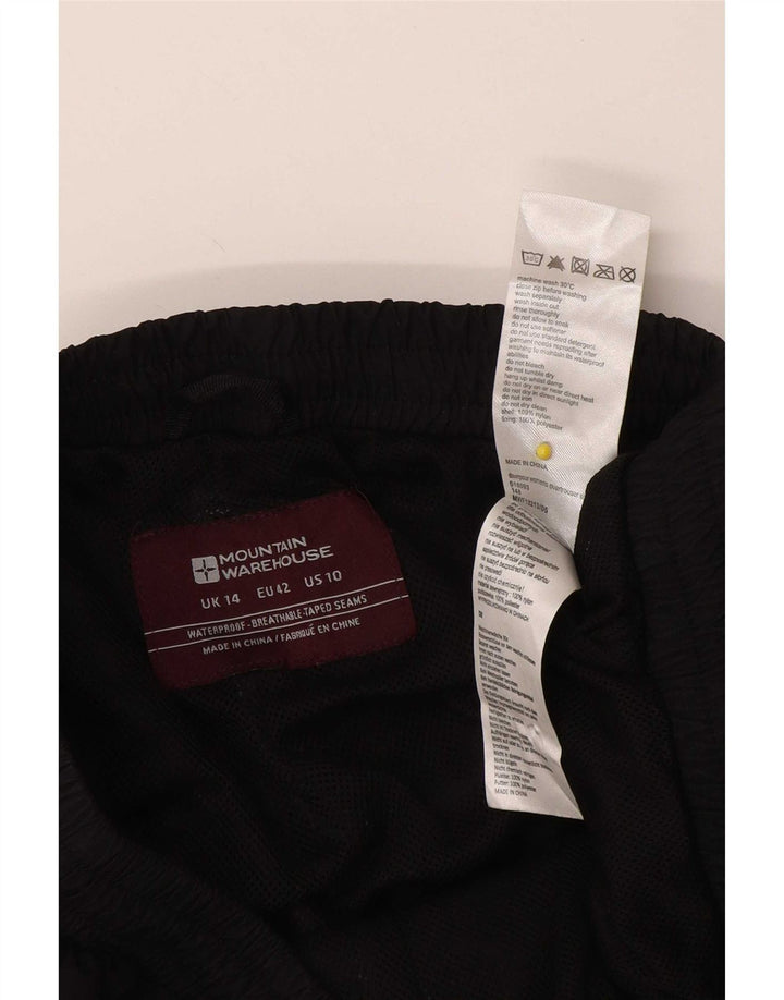 Mountain Warehouse Womens Waterproof Trousers UK 14 Large Black Nylon