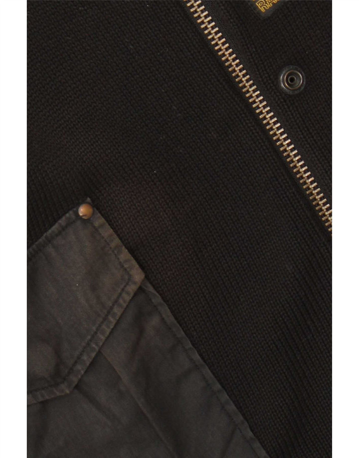 G-Star Mens Full Zip Cardigan Sweater Medium Black Cotton