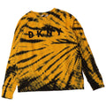 Dkny Womens Oversized Graphic Sweatshirt Jumper UK 10 Small Yellow Tie Dye