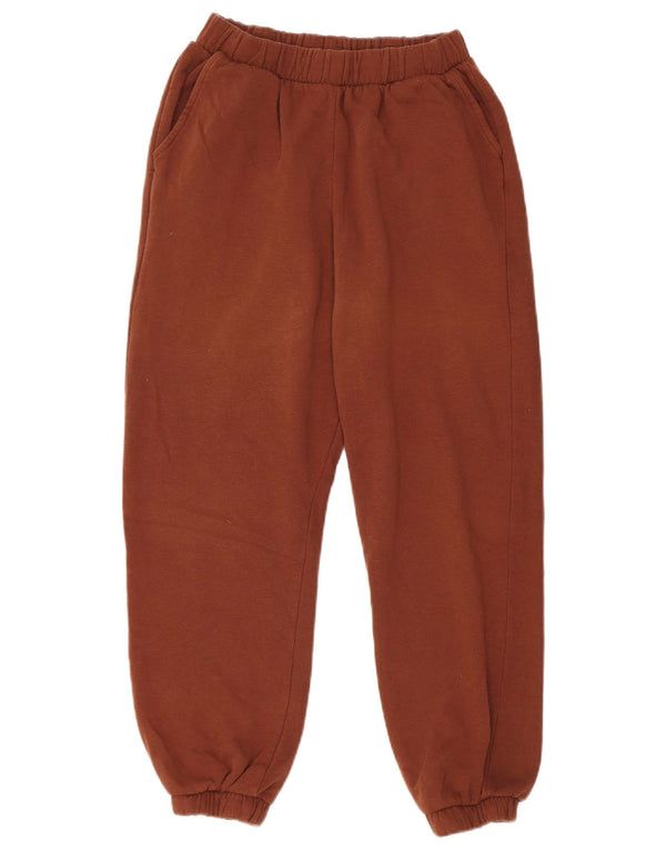 Zara Womens Crop Tracksuit Trousers Joggers UK 12 Medium  Brown Cotton