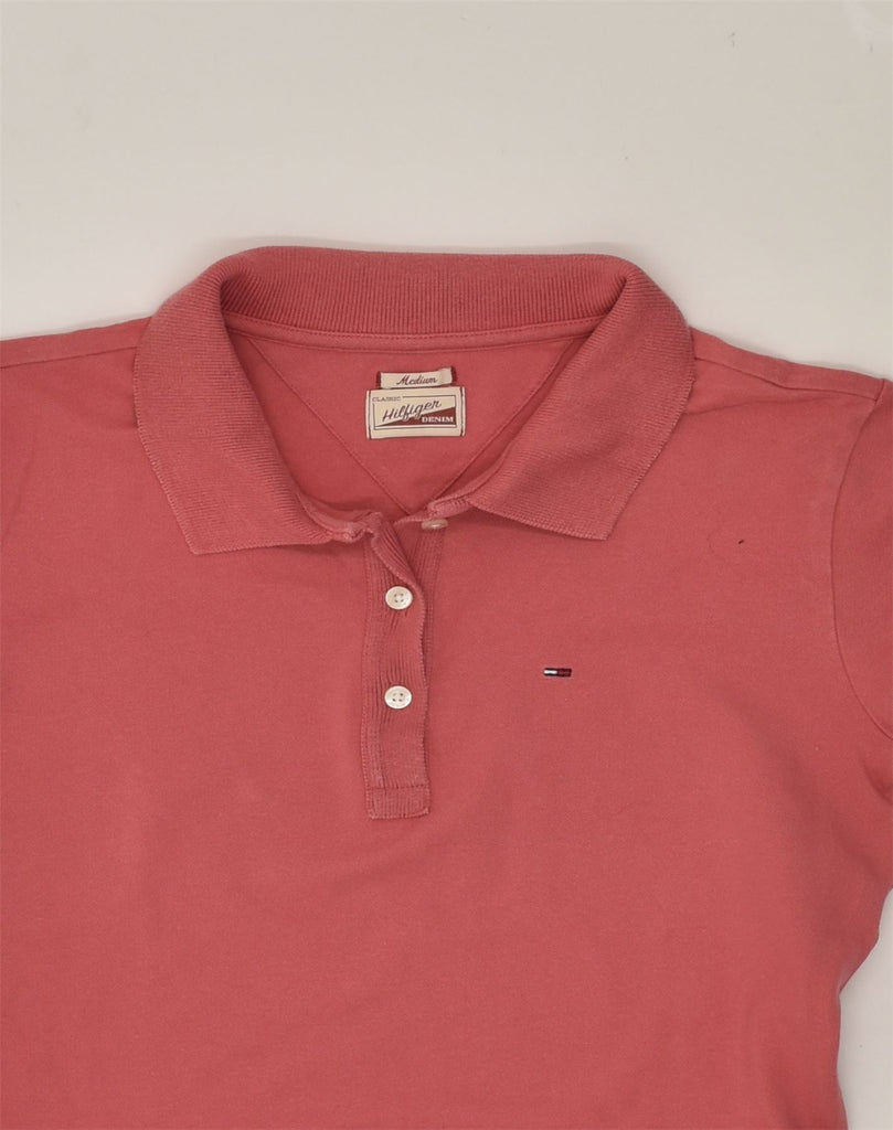 TOMMY HILFIGER Womens Classic Polo Shirt UK 14 Medium Red Cotton | Vintage Tommy Hilfiger | Thrift | Second-Hand Tommy Hilfiger | Used Clothing | Messina Hembry 