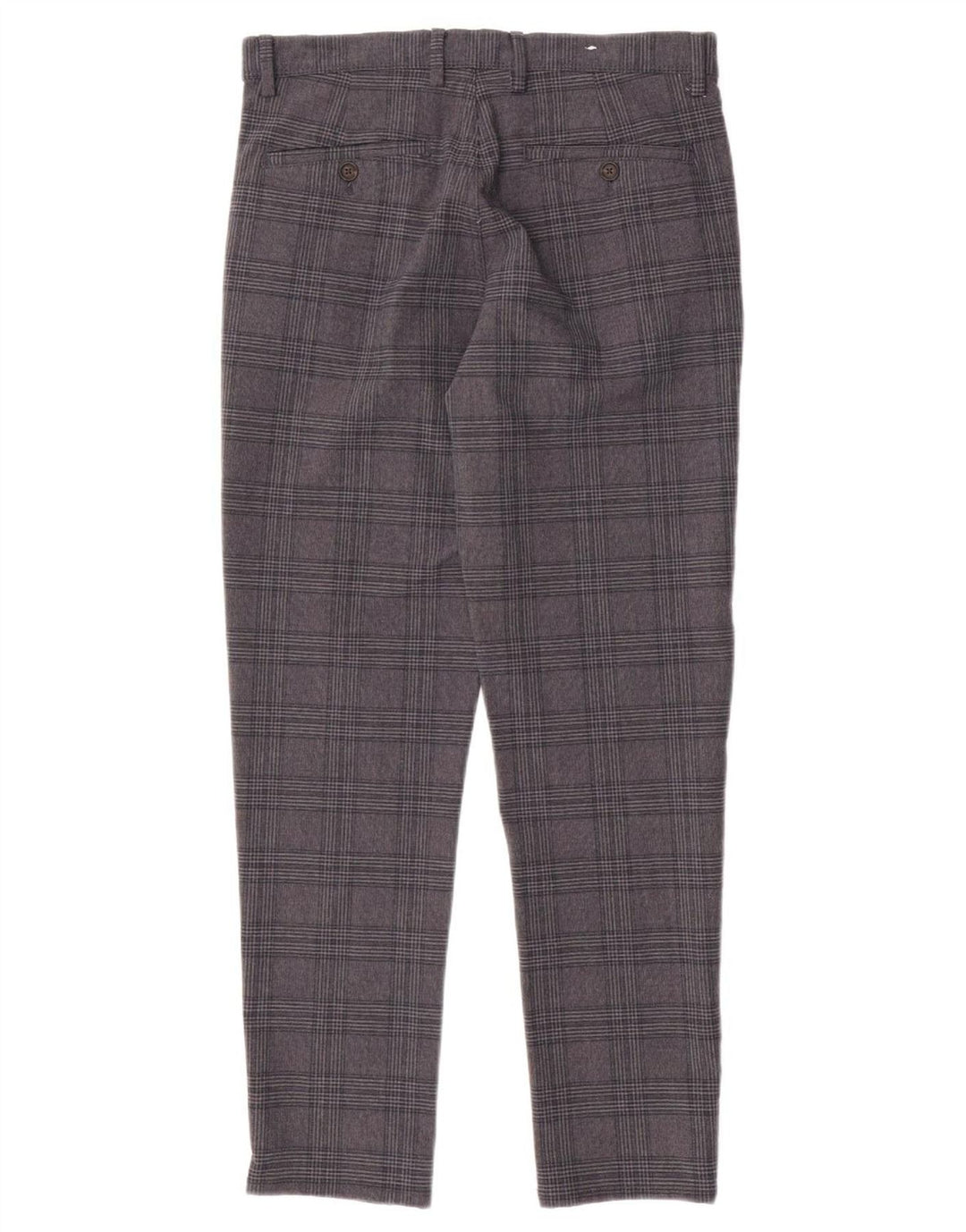 Zara Mens Slim Chino Trousers EU 38 Small W30 L28 Grey Check