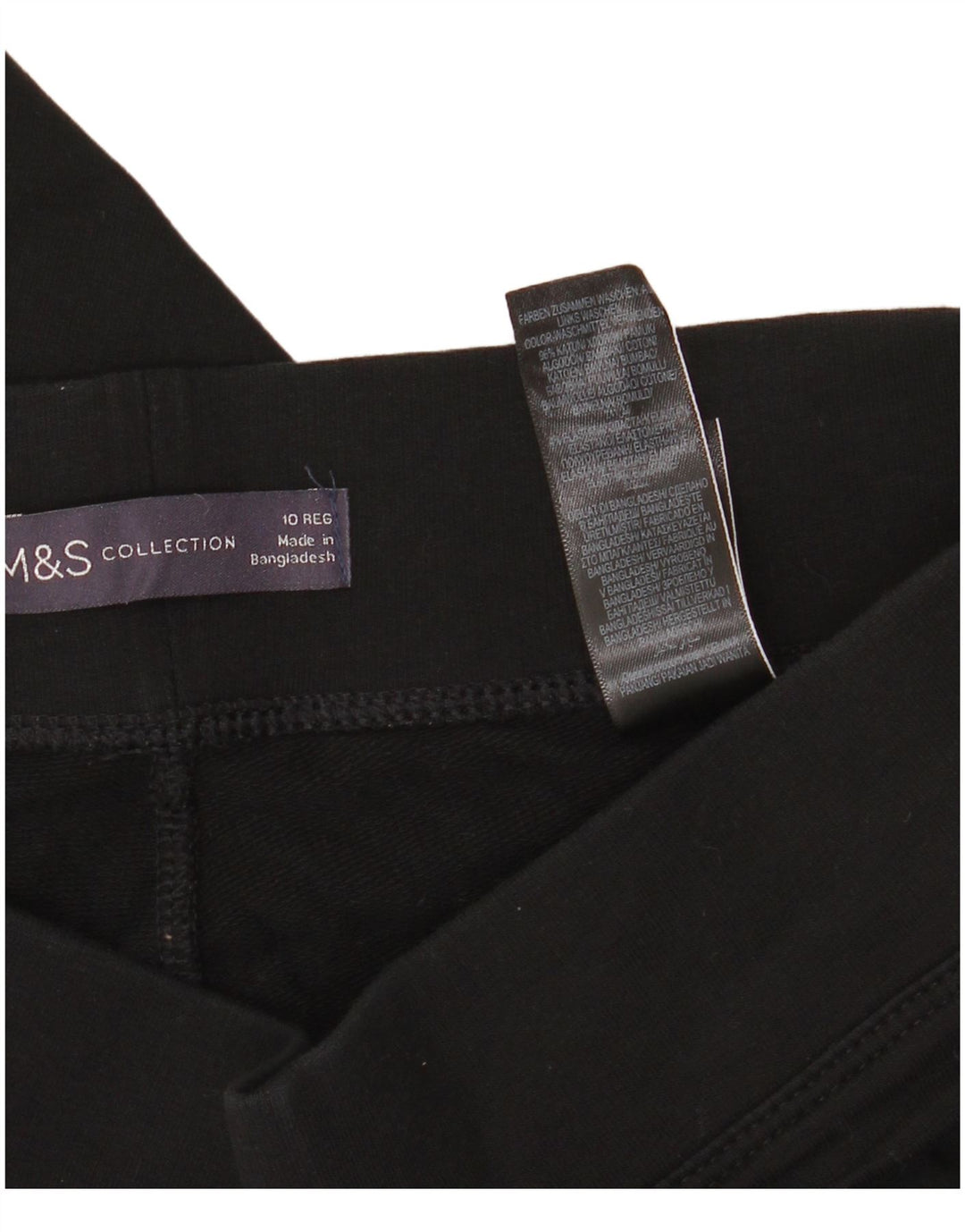 MARKS & SPENCER Womens Tracksuit Trousers UK 10 Small Black Cotton