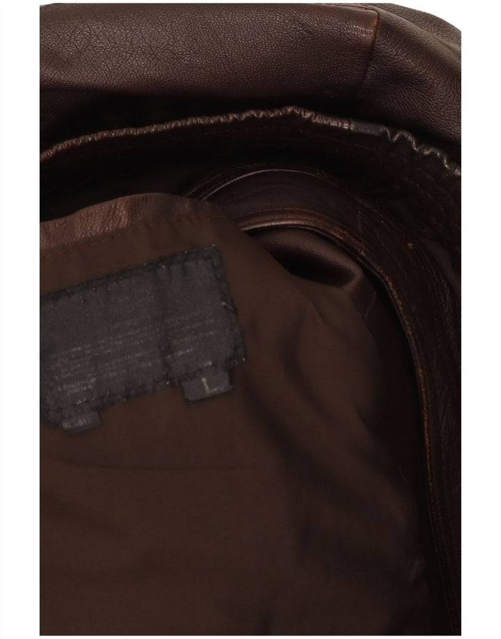 Milan Mens Leather Jacket UK 40 Large Brown