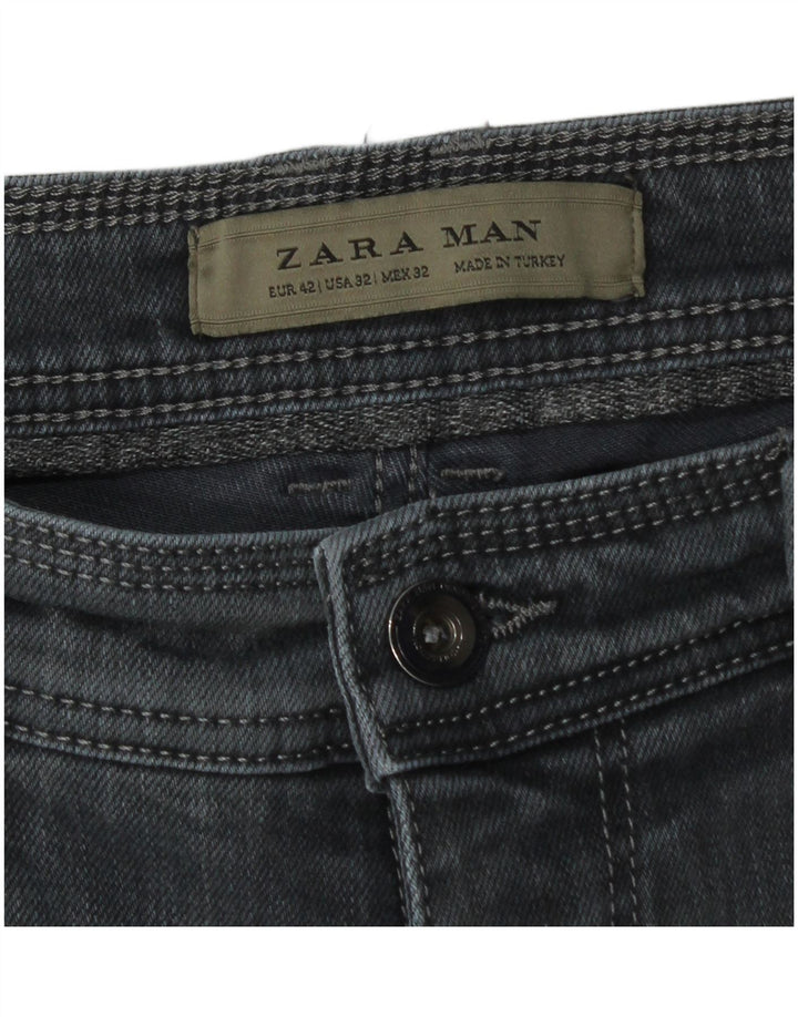 Zara Mens Slim Jeans EU 42 Large W32 L28 Grey Cotton
