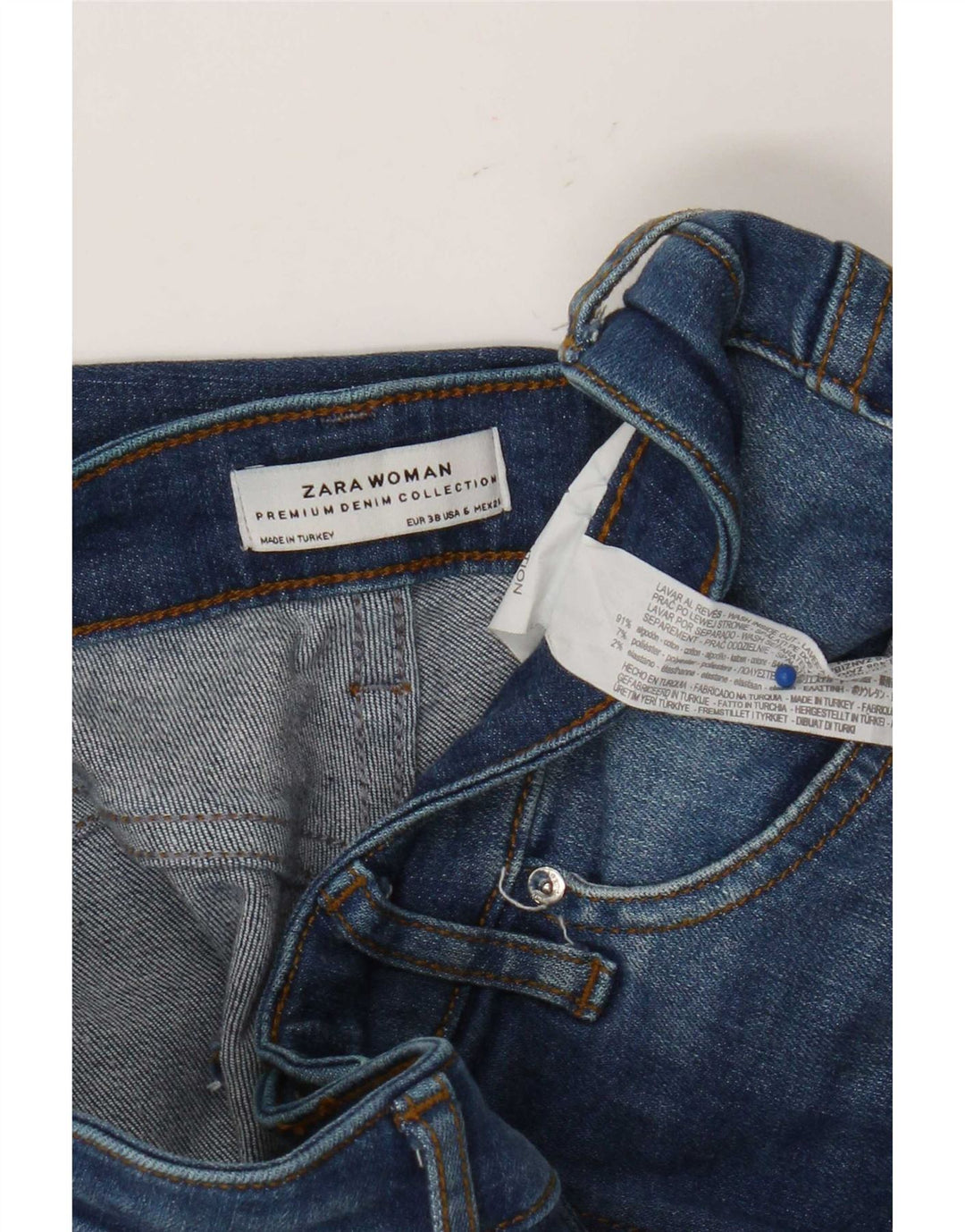 Zara Womens Flared Jeans EU 38 Small W28 L32 Blue Cotton