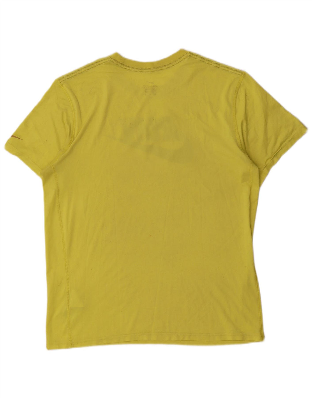 Nike Mens Dri Fit Graphic T-Shirt Top Medium Yellow Polyester