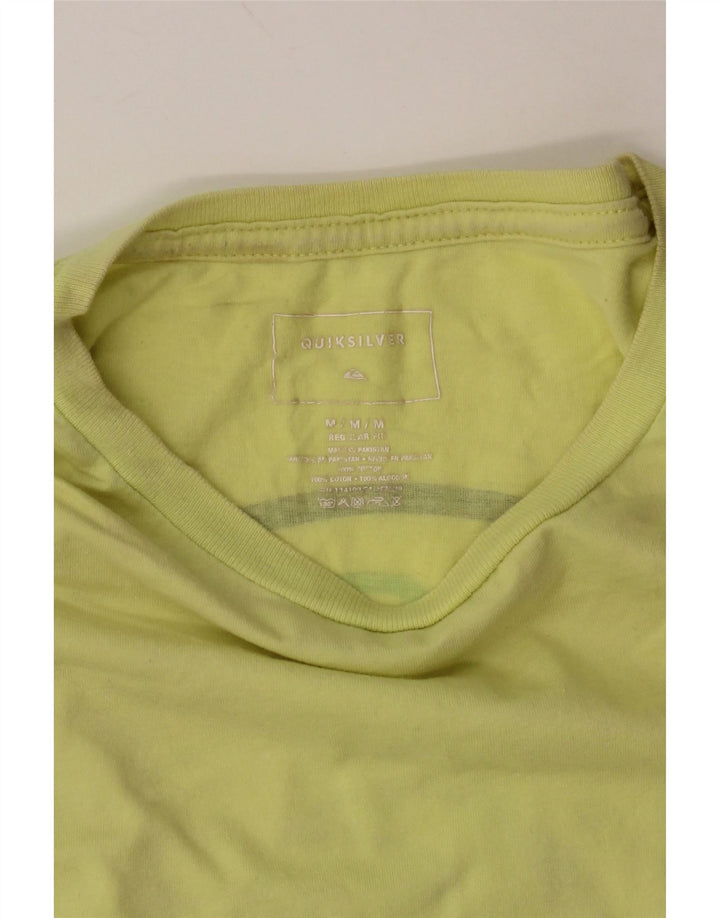 QUIKSILVER Mens Regular Fit Graphic T-Shirt Top Medium Yellow Cotton