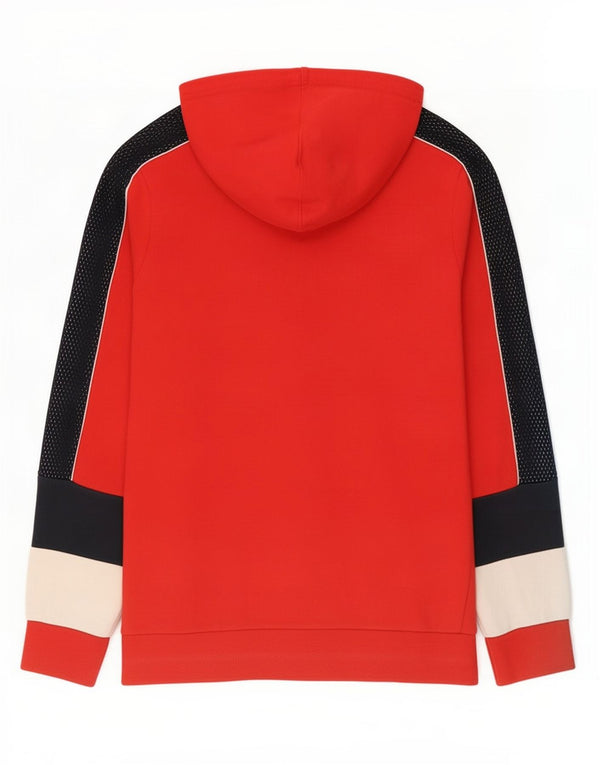 Champion Boys Graphic Zip Hoodie Sweater 11-12 Years Large Red Colourblock