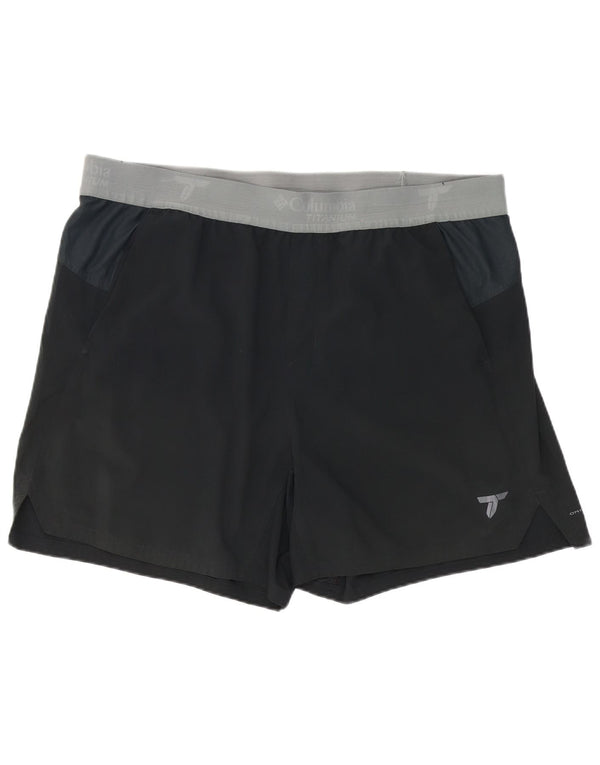 Columbia Mens Titanium Graphic Sport Shorts 2XL Black Colourblock Polyester