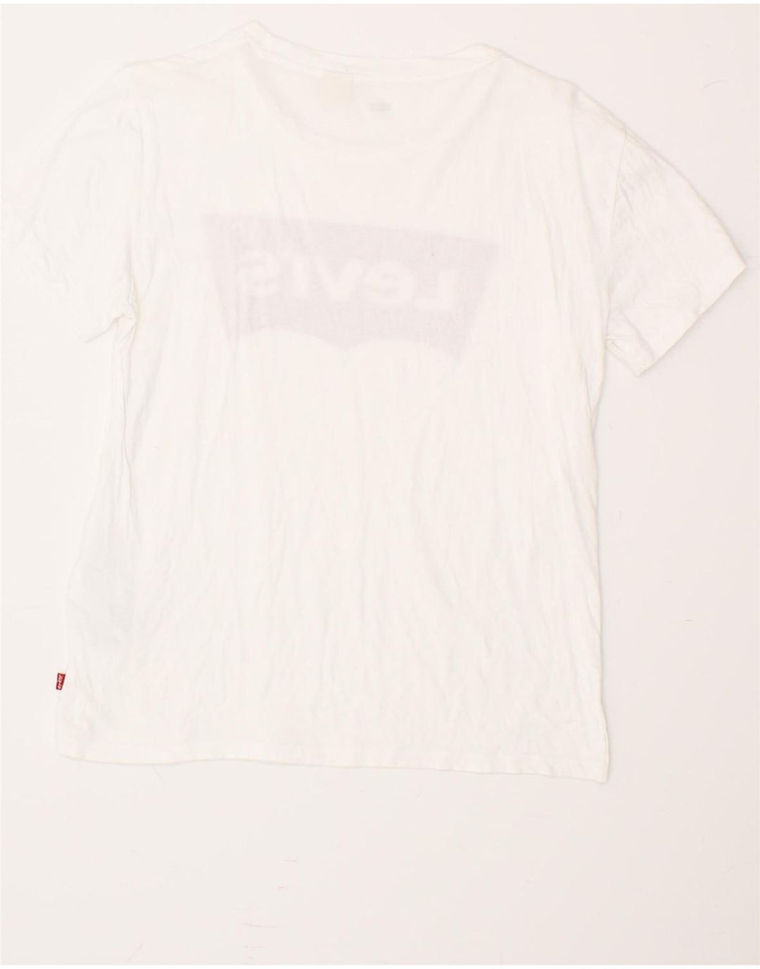 LEVI'S Womens Graphic T-Shirt Top UK 8 Small White Cotton Vintage Levi's and Second-Hand Levi's from Messina Hembry 