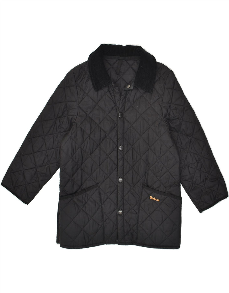 BARBOUR Boys Quilted Jacket 11-12 Years Medium Black Polyester | Vintage Barbour | Thrift | Second-Hand Barbour | Used Clothing | Messina Hembry 