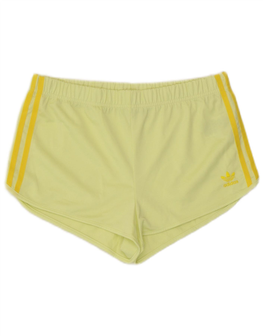 Adidas Womens Sport Shorts UK 12 Medium Yellow Polyester