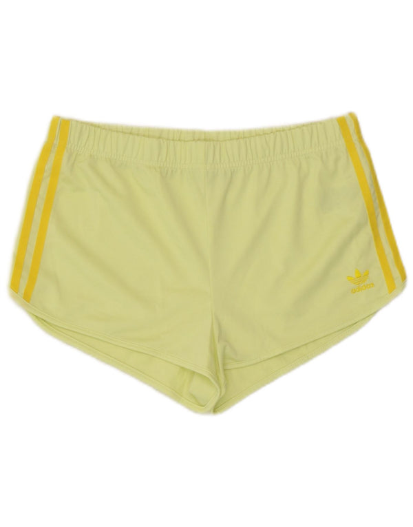 Adidas Womens Sport Shorts UK 12 Medium Yellow Polyester