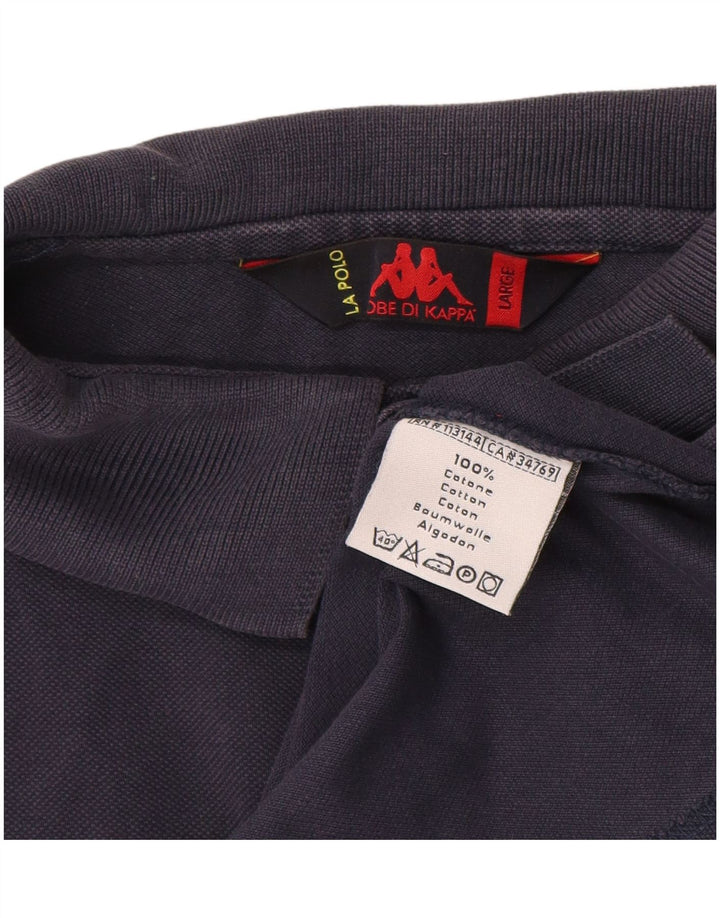 Kappa Mens Polo Shirt Large Navy Blue Cotton