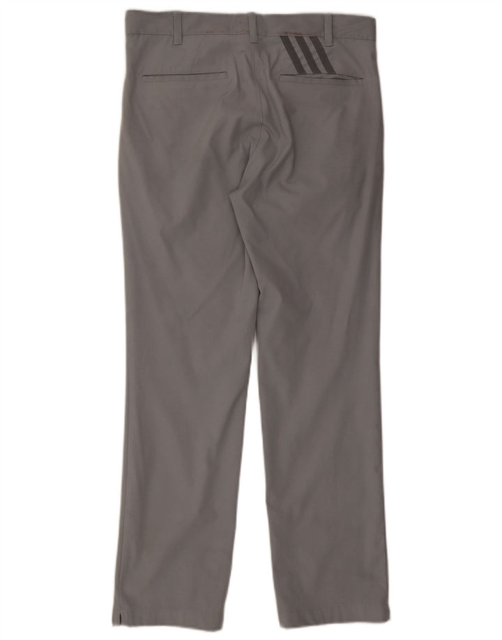 ADIDAS Mens Straight Chino Trousers W30 L30 Grey Polyester