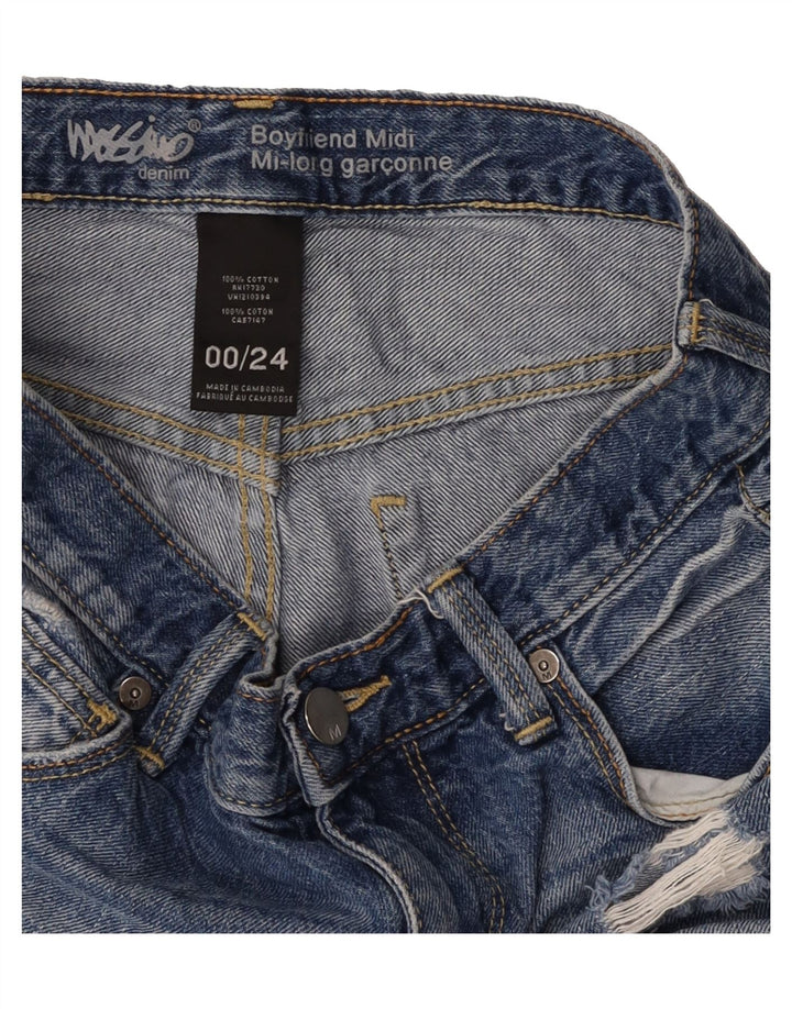 MOSSIMO Womens Boyfriend Distressed Denim Shorts US 00 2XS W30 Blue Vintage Mossimo and Second-Hand Mossimo from Messina Hembry 
