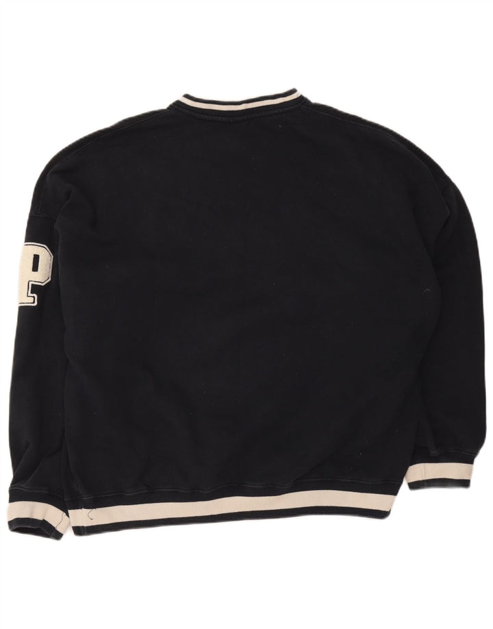 Pull & Bear Mens Pasadena Sweatshirt Jumper Large Navy Blue Colourblock