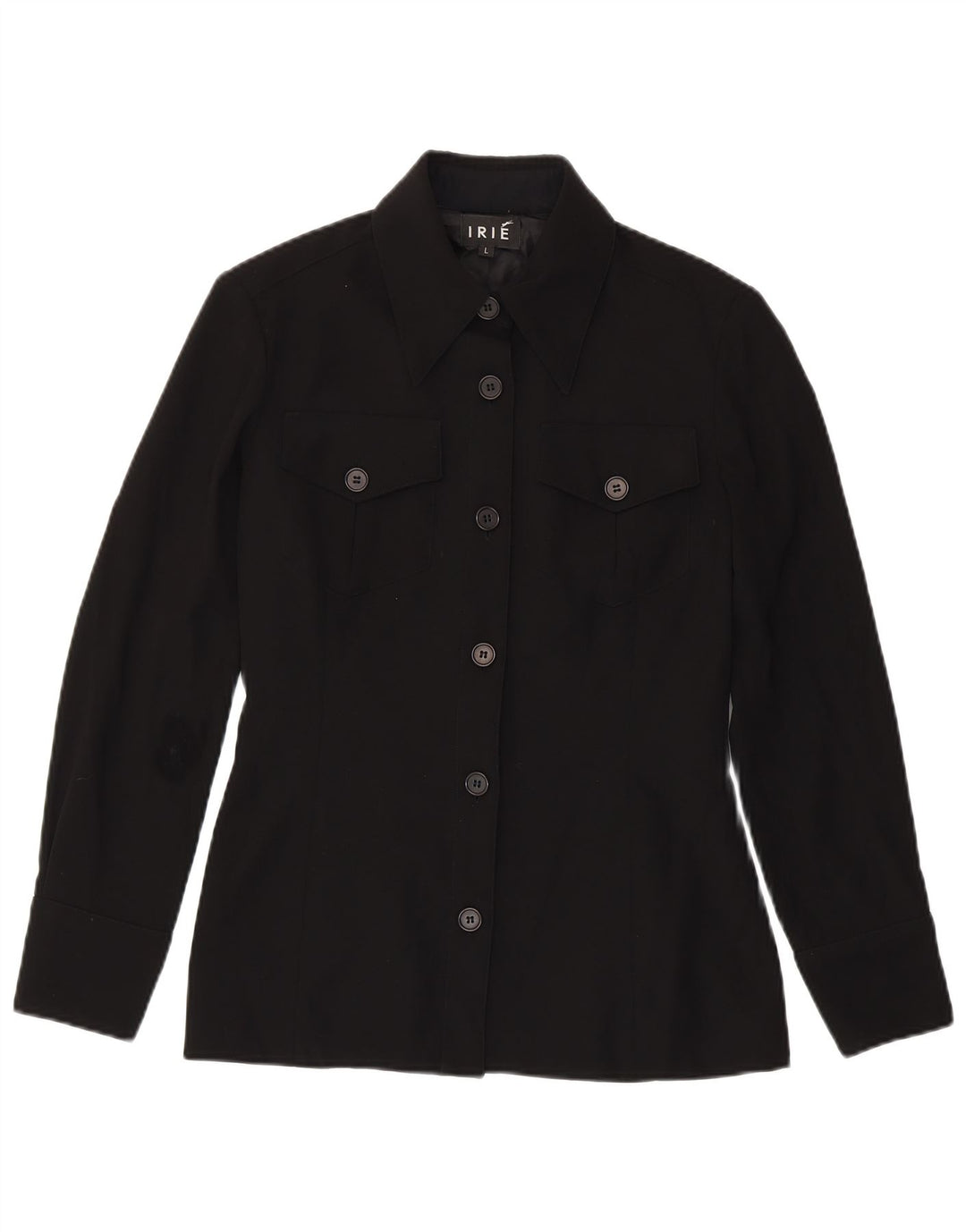 Vintage Womens 6 Button Blazer Jacket UK 14 Large Black Polyester