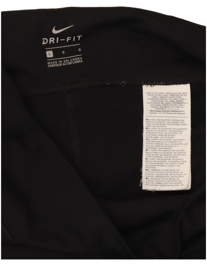 Nike Womens Dri Fit Leggings UK 14 Large Black Polyester