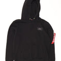 Alpha Industries Mens Graphic Hoodie Jumper Medium Black Cotton