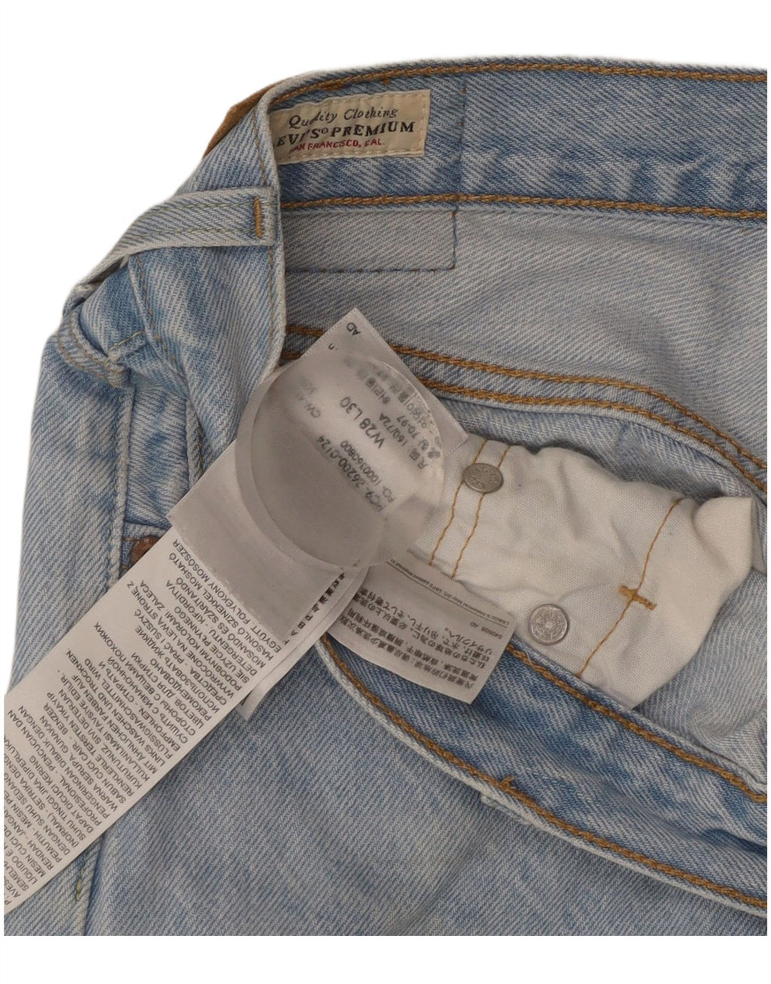Levi's Mens 501 Straight Jeans W28 L30 Blue Cotton