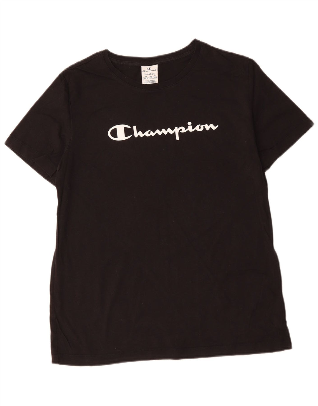 CHAMPION Womens Graphic T-Shirt Top UK 18 XL Black