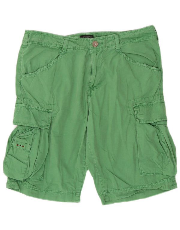 Napapijri Mens Cargo Shorts W33 Medium Green Cotton