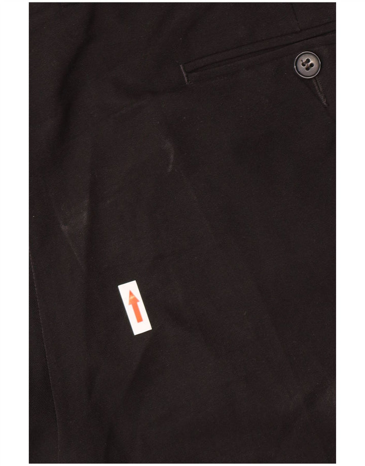 Marks & Spencer Mens Regular Fit Suit Trousers W40 L31 Black Polyester